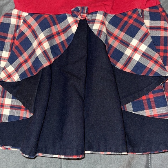 JESSIE AND JAMES LONDON RED BLUE CREAM PLAID LONG SLEEVE RUFFLED DRESS Size 3YR - Picture 4 of 15